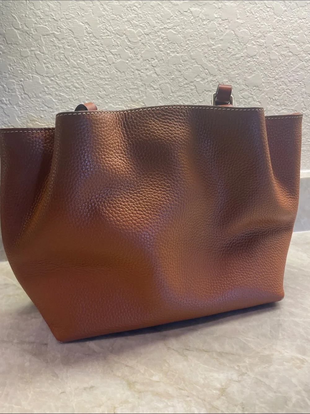 Dooney & Bourke Chestnut Brown Pebble Leather Tote